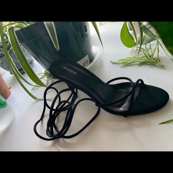 black prettylittlething lace up heels - Picture 2 of 4